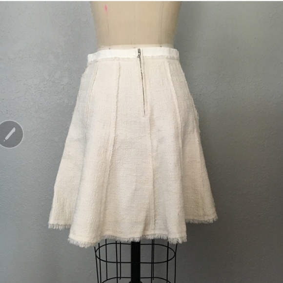 Rebecca Taylor tweed & leather Godet Skirt - Picture 4 of 6